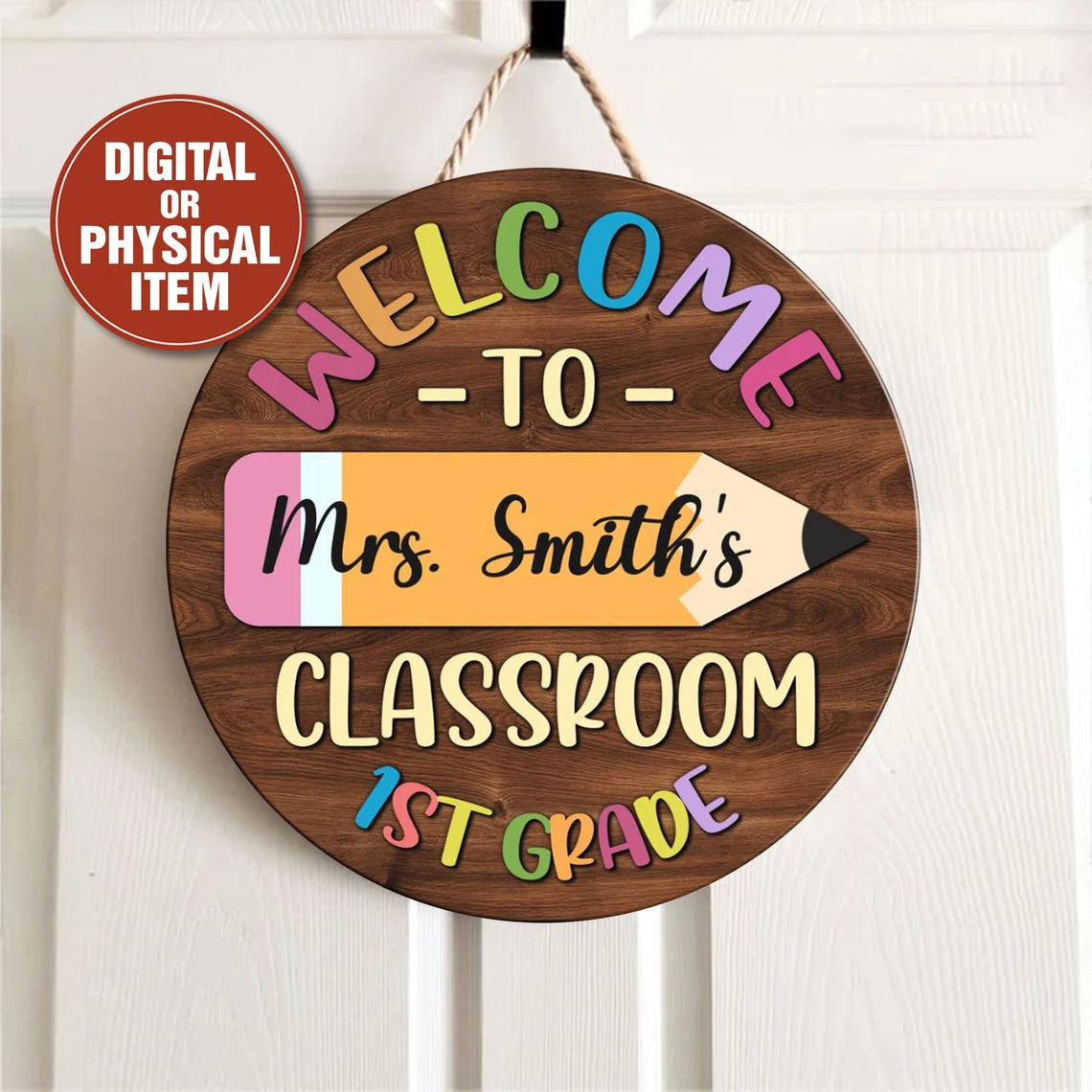 Custom Classroom Door Sign – Personalized Back to School Teacher Gift