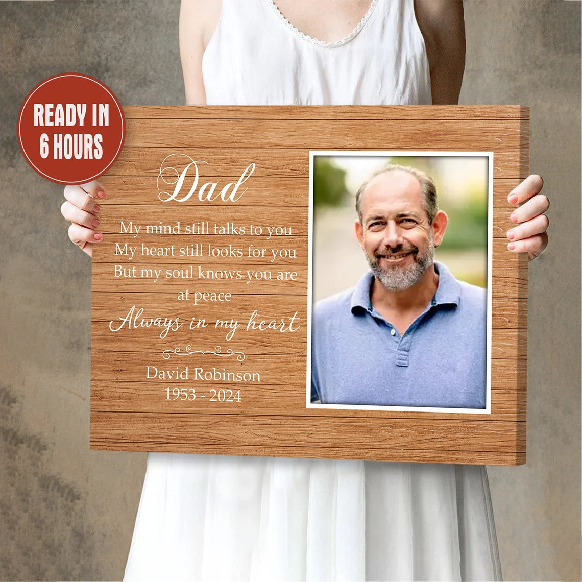 Dad Memorial Photo Print Personalized In Loving Memory Wall Art