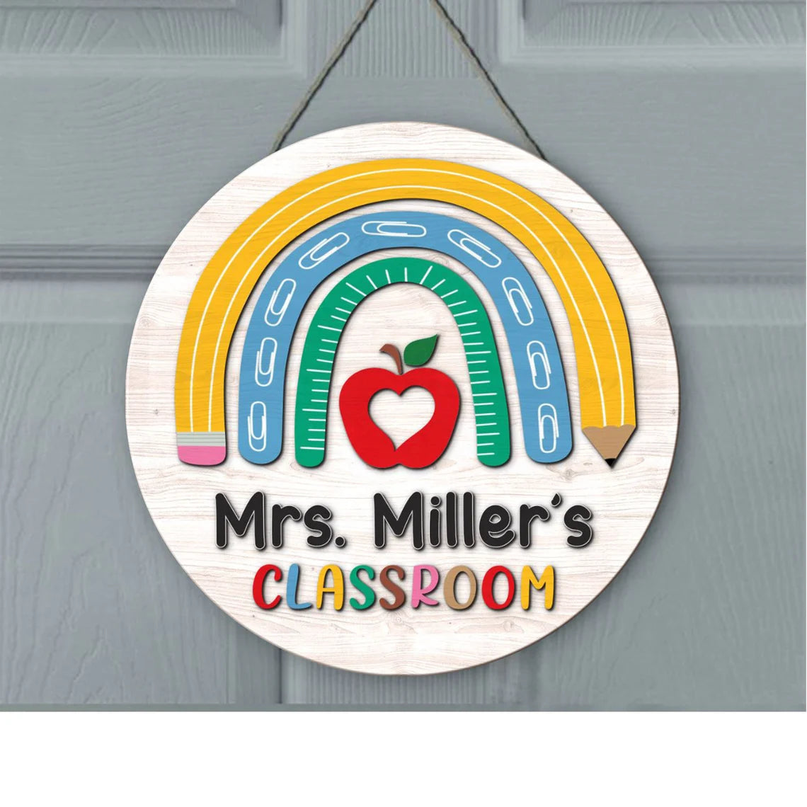 Personalized Wooden Classroom Door Sign – Back to School Teacher Gift