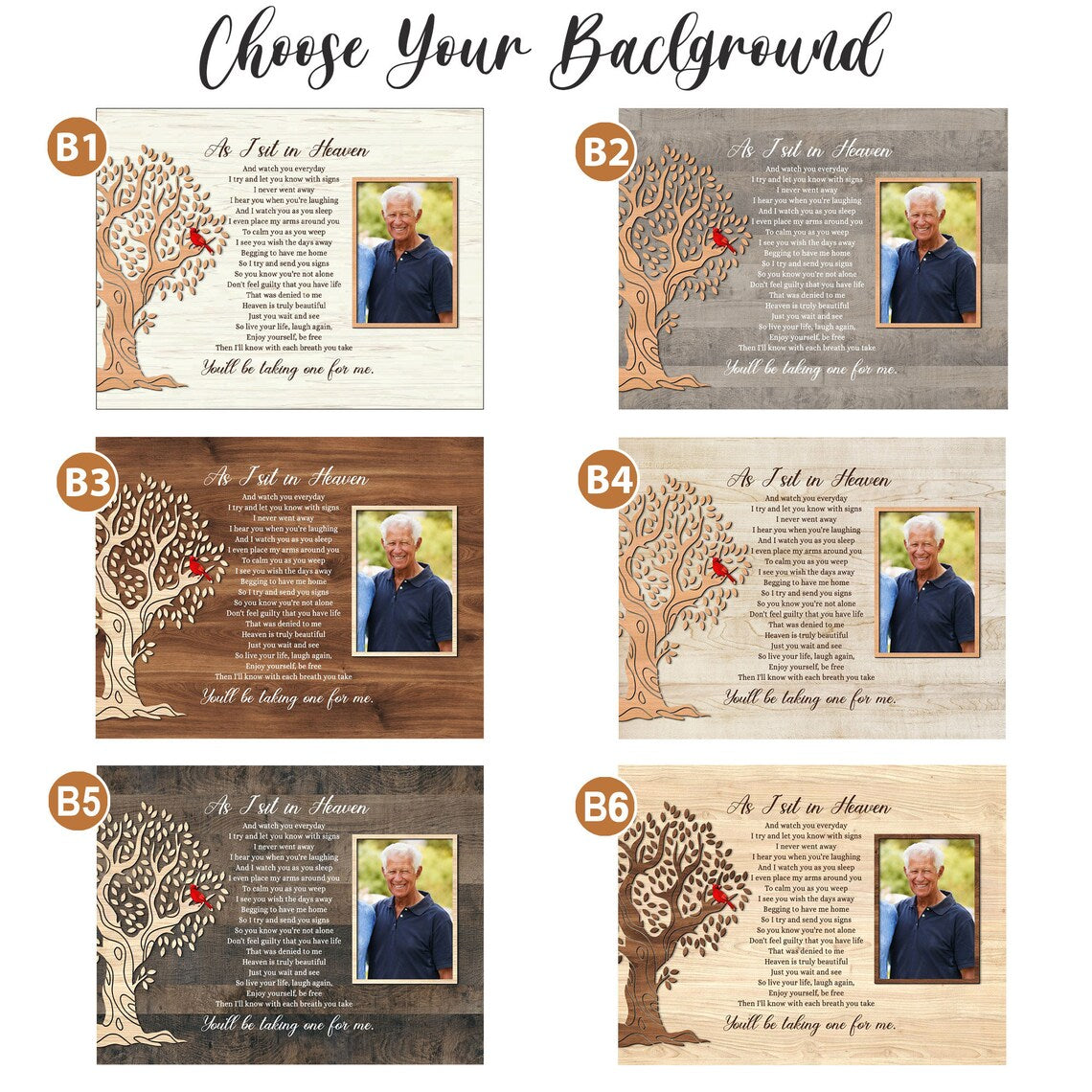 As I Sit In Heaven Memorial Print Cardinal Tree Personalized Tribute