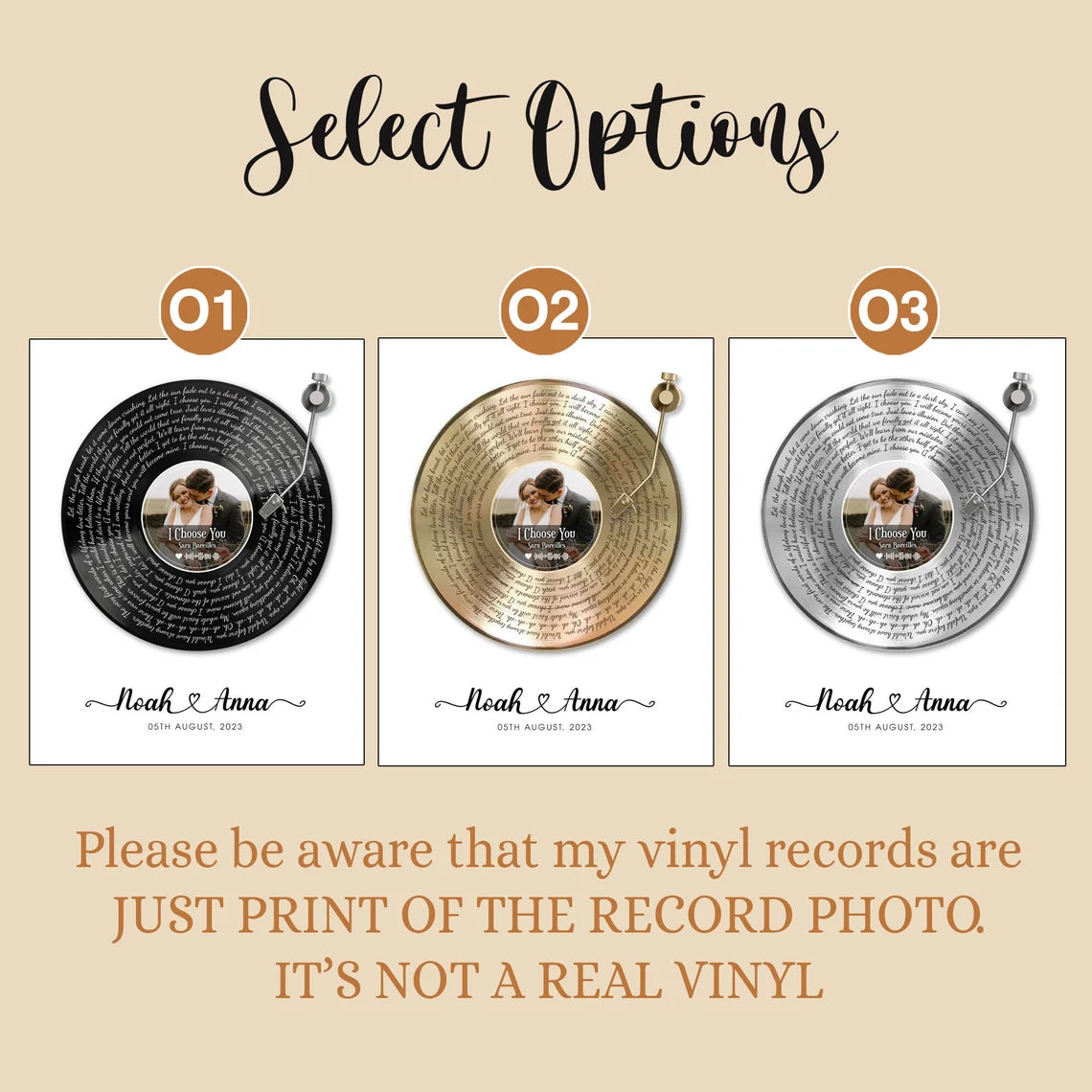 Personalized Vinyl Record Wall Art with Photo and Song Lyrics Custom Couple Gift