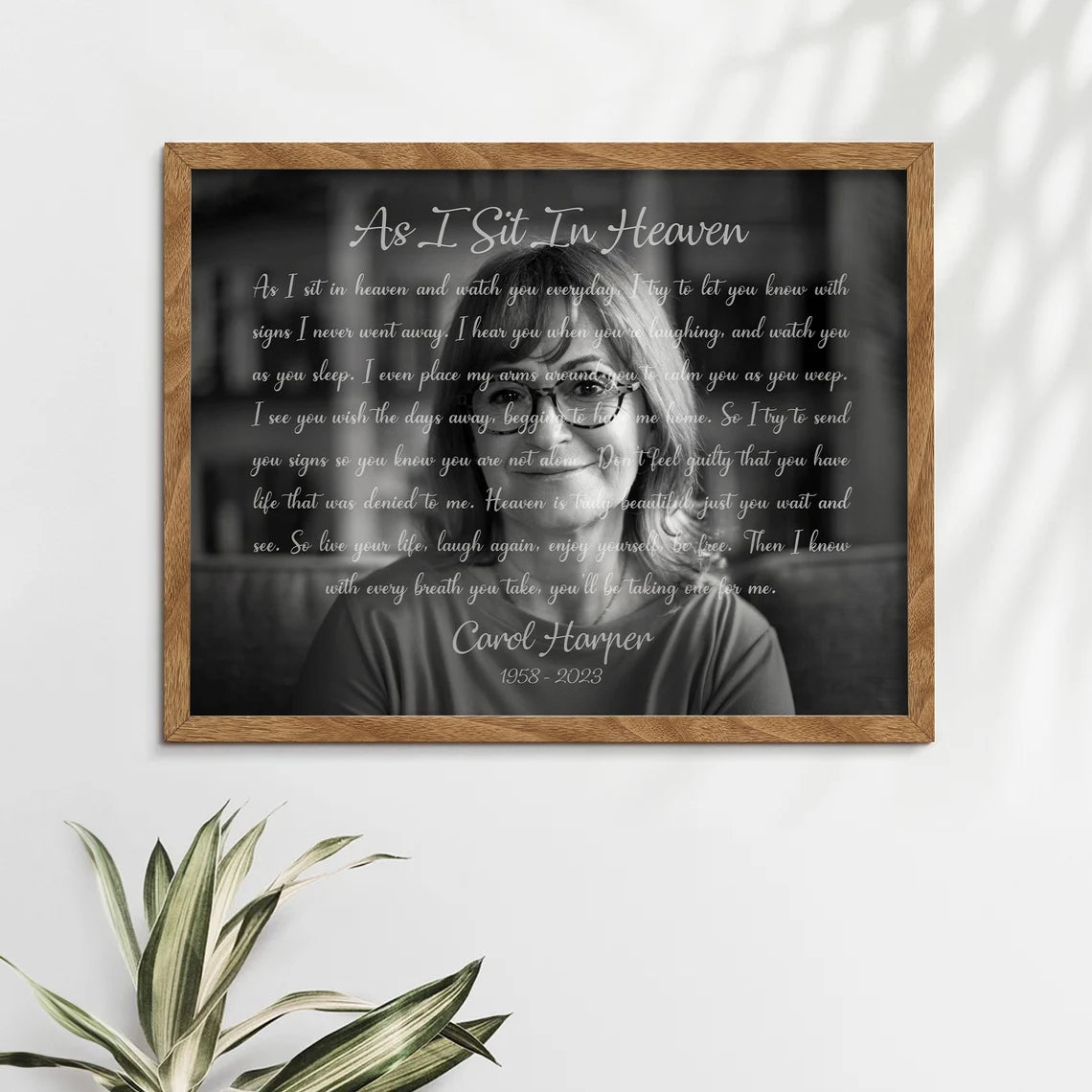 As I Sit In Heaven Memorial Portrait Custom Tribute Print