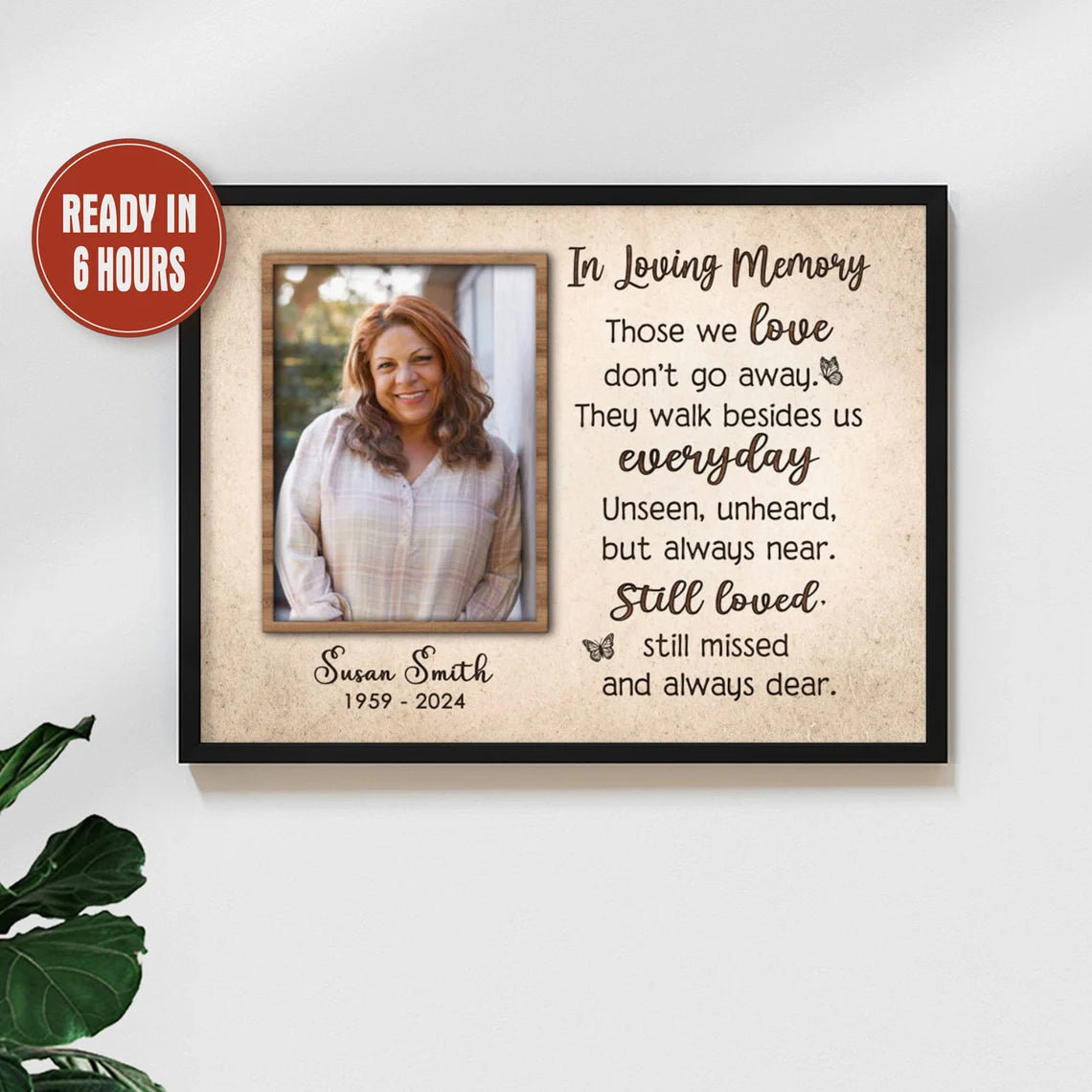 Personalized In Loving Memory Wall Art Custom Photo Memorial Sign