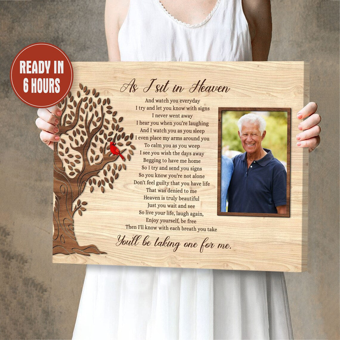 As I Sit In Heaven Memorial Print Cardinal Tree Personalized Tribute