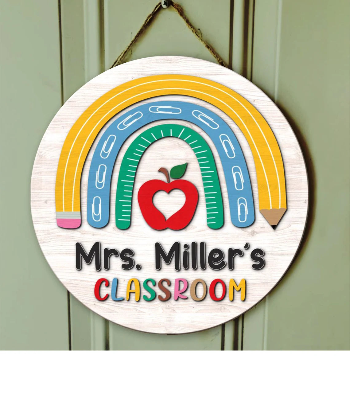 Personalized Wooden Classroom Door Sign – Back to School Teacher Gift