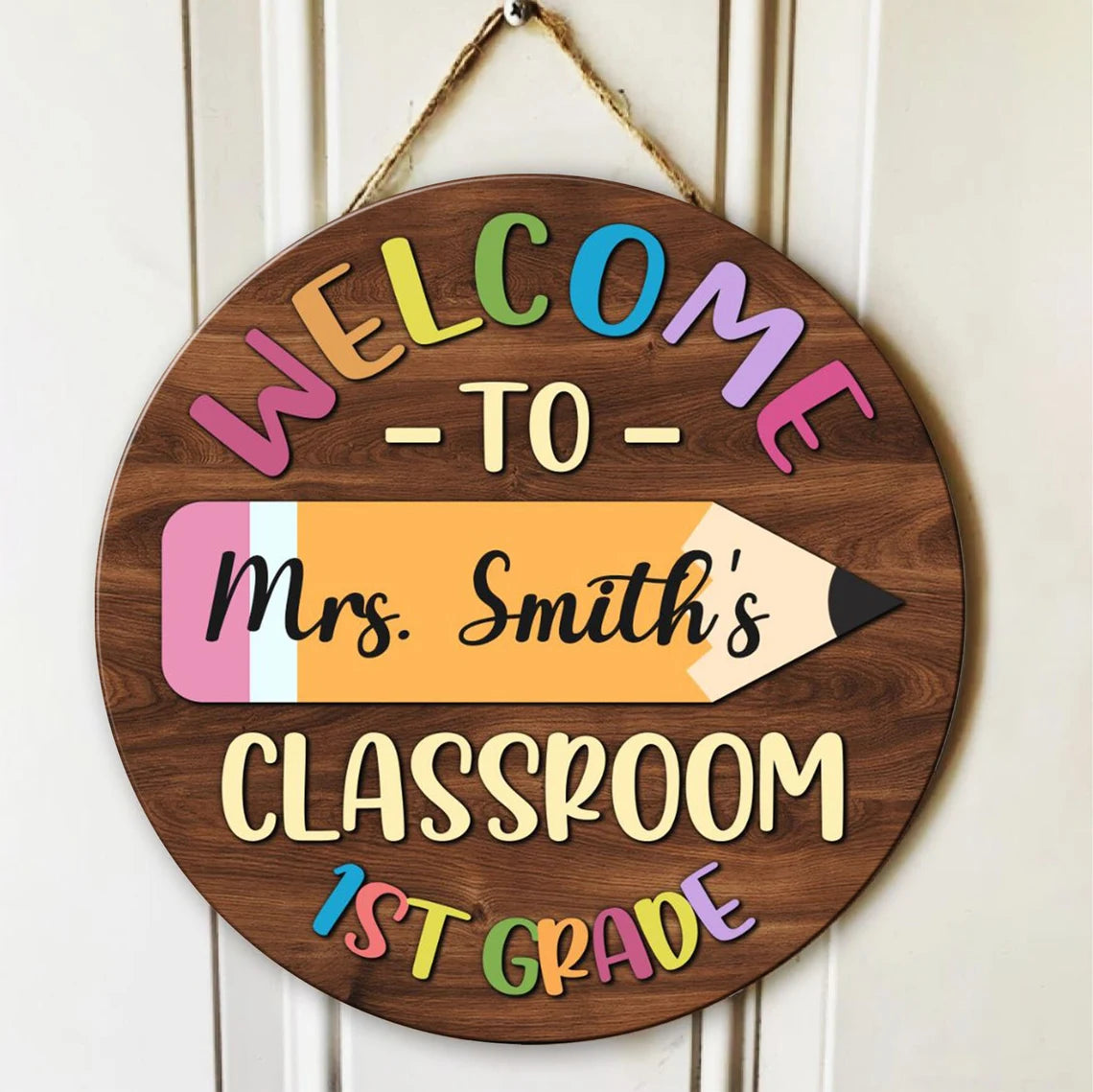 Custom Classroom Door Sign – Personalized Back to School Teacher Gift