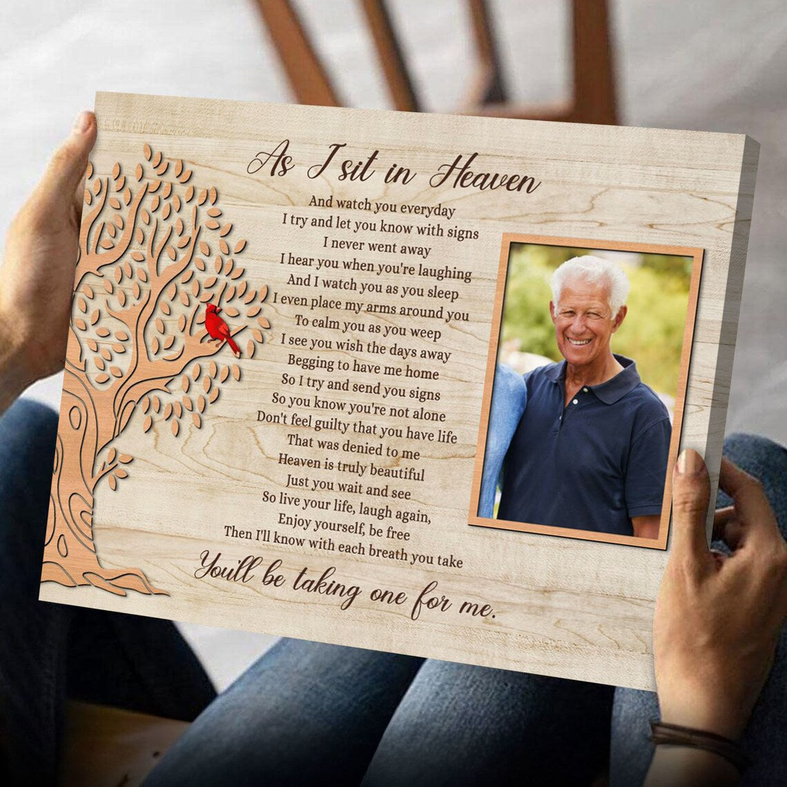 As I Sit In Heaven Memorial Print Cardinal Tree Personalized Tribute