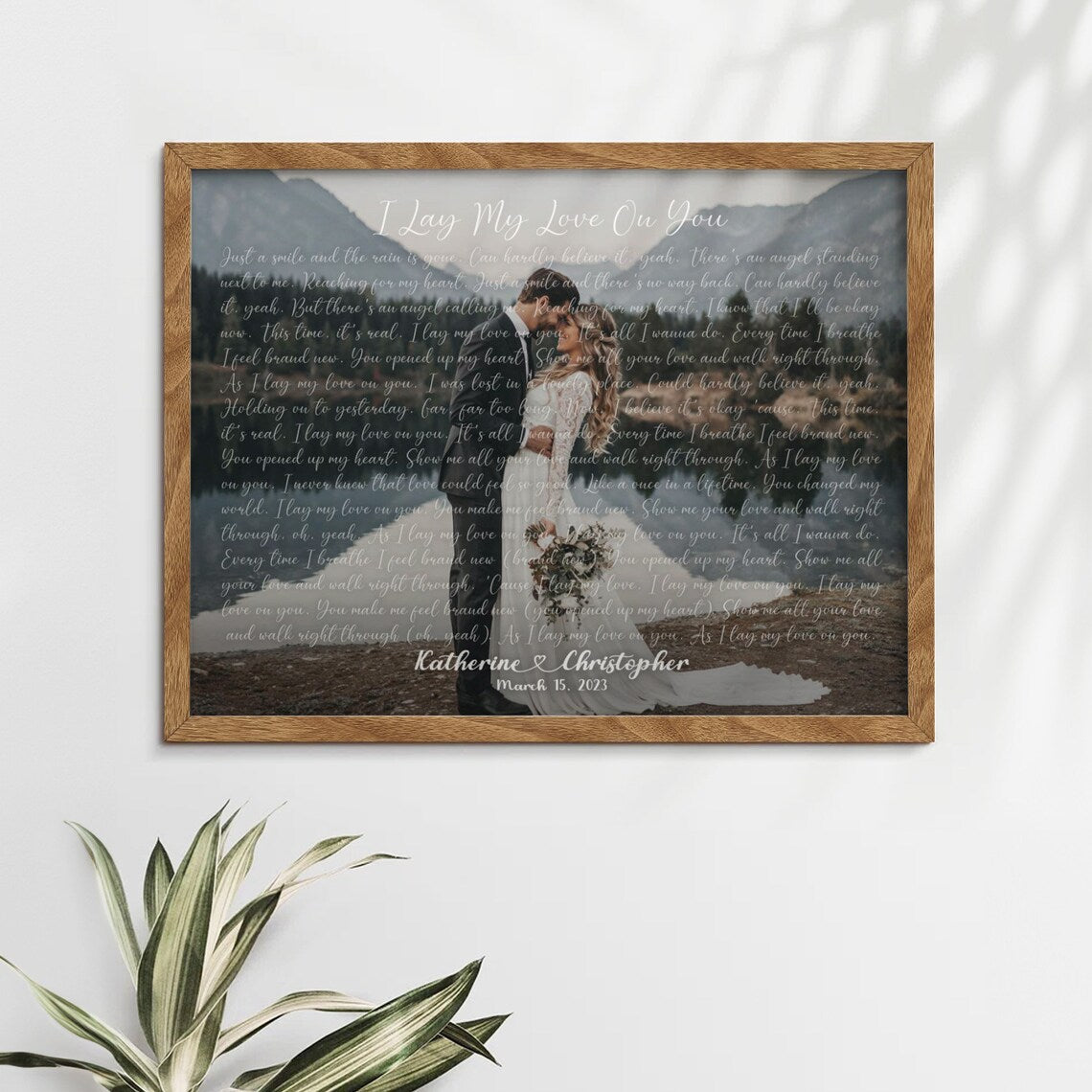Custom Wedding Song Lyrics Wall Art with Photo – Personalized Romantic Gift for Couples