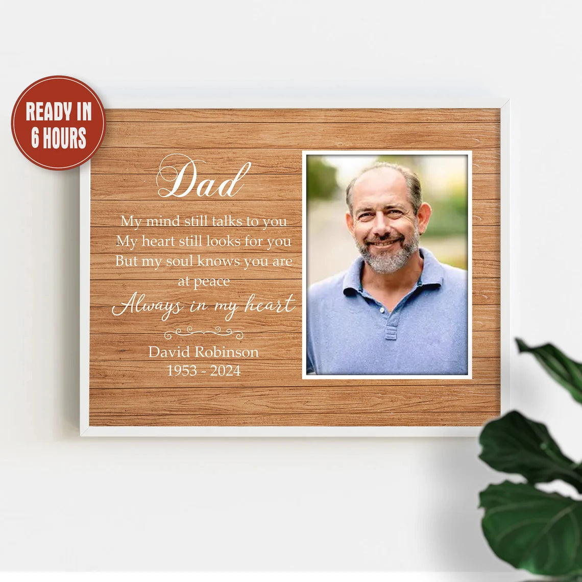 Dad Memorial Photo Print Personalized In Loving Memory Wall Art