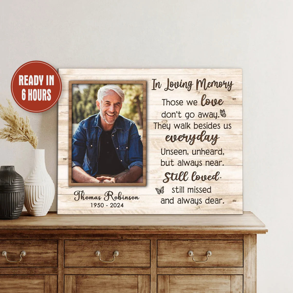 Personalized In Loving Memory Wall Art Custom Photo Memorial Sign