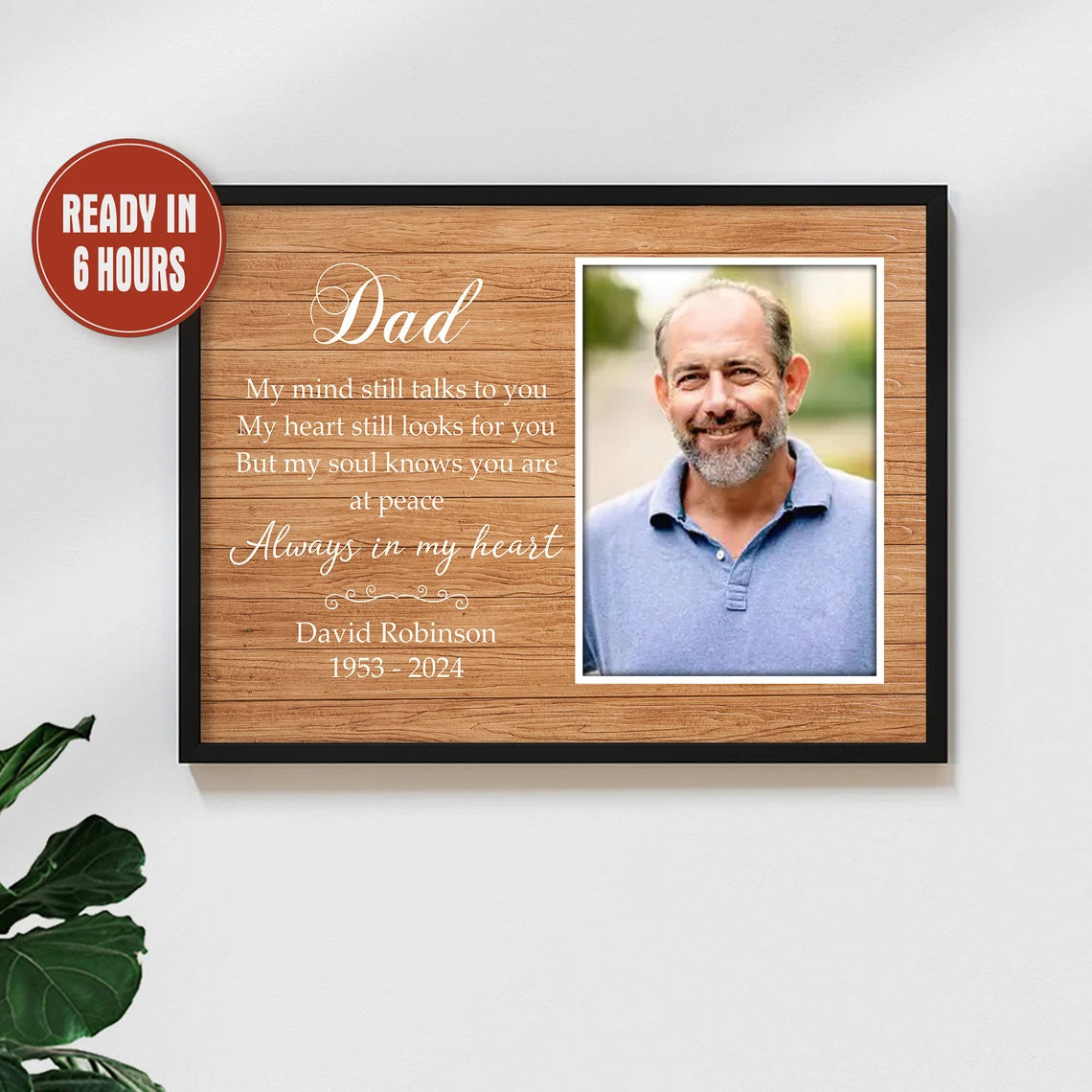 Dad Memorial Photo Print Personalized In Loving Memory Wall Art
