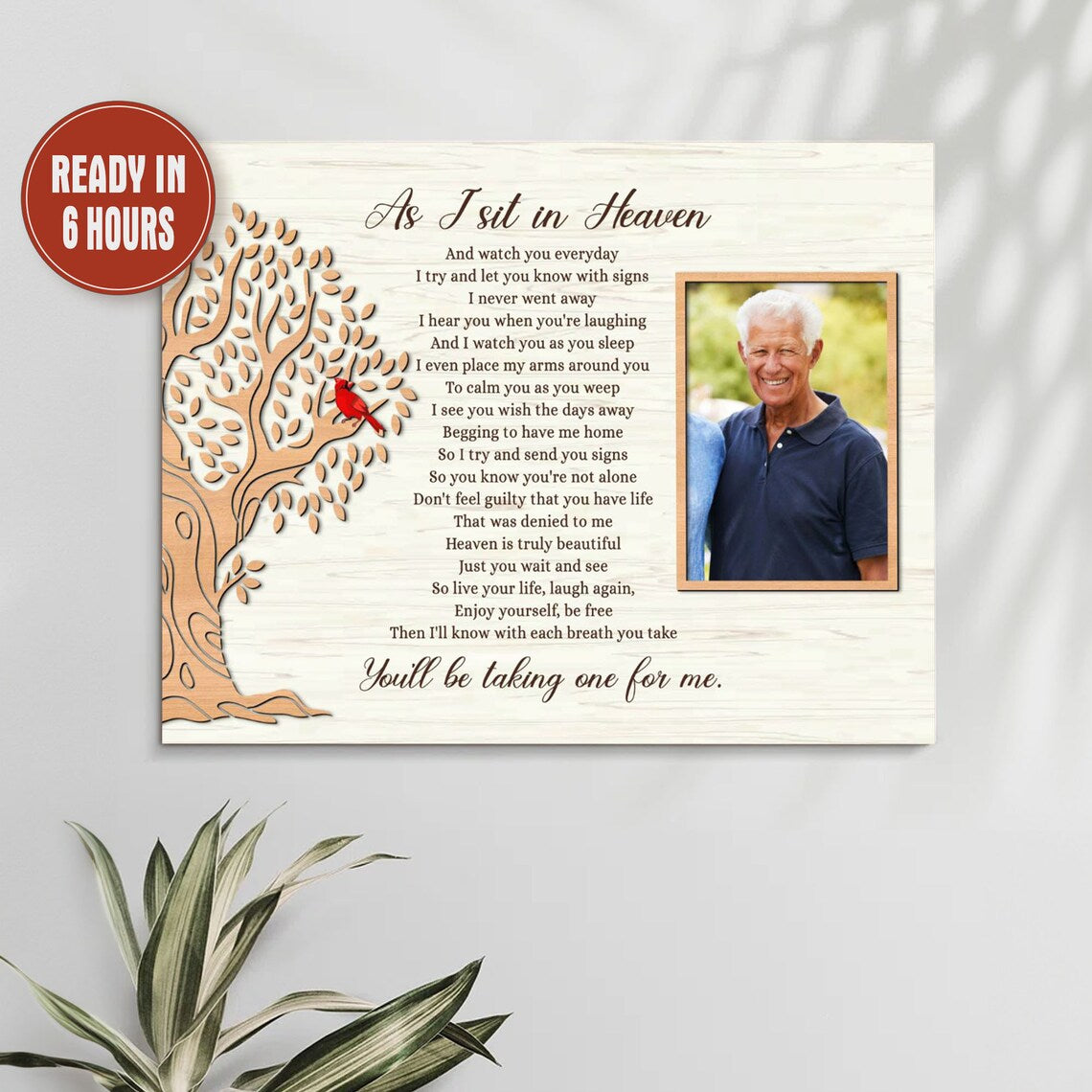As I Sit In Heaven Memorial Print Cardinal Tree Personalized Tribute