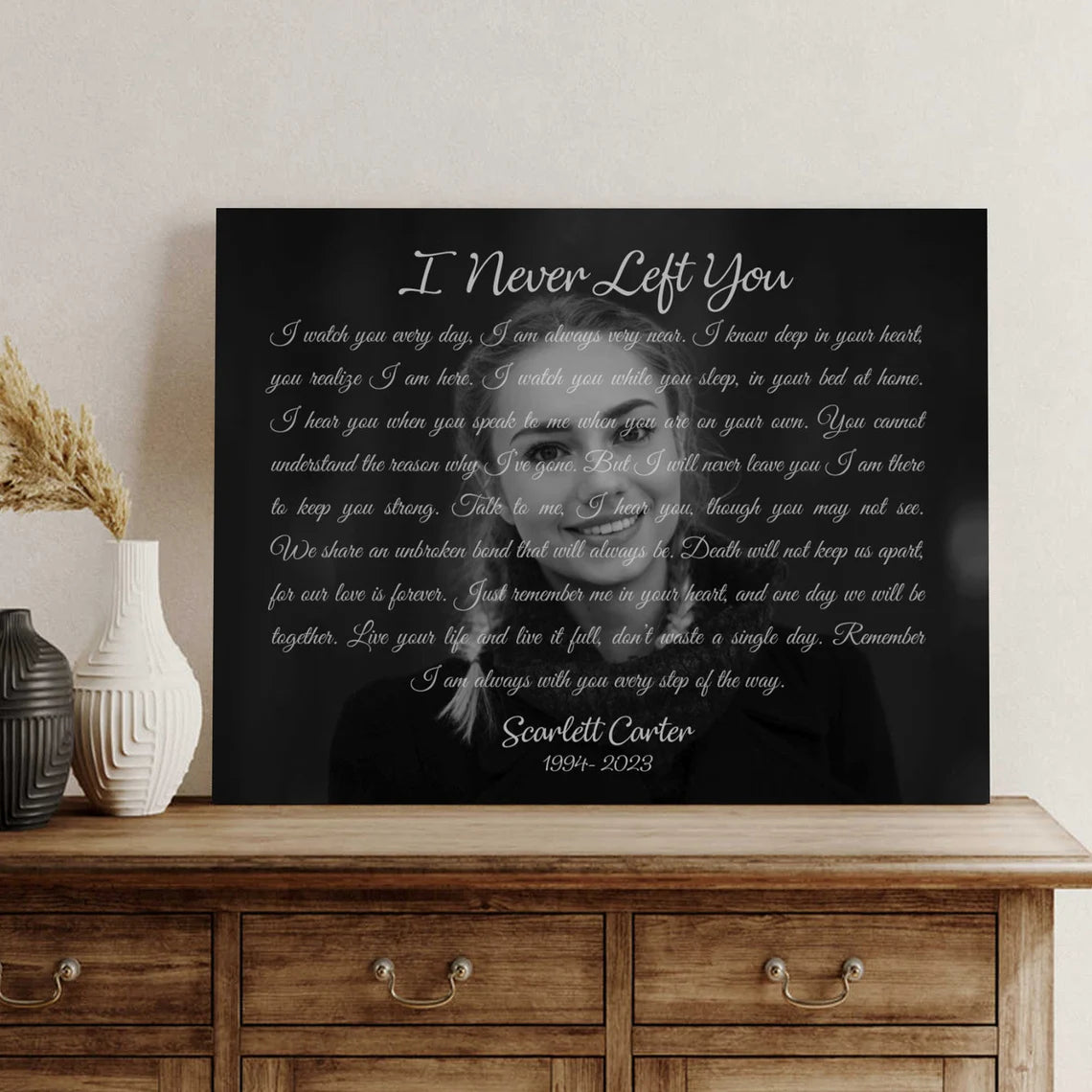 I Never Left You Custom Memorial Portrait Personalized Remembrance Gift