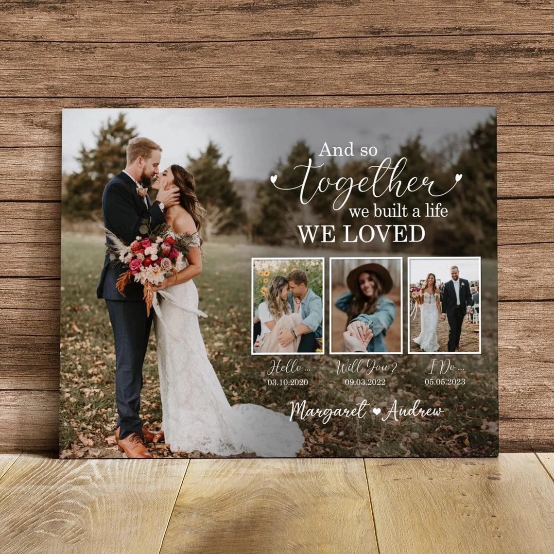Personalized Wedding Timeline Photo Gift Custom Couple Wall Art Print