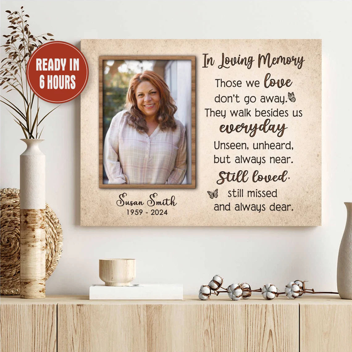 Personalized In Loving Memory Wall Art Custom Photo Memorial Sign
