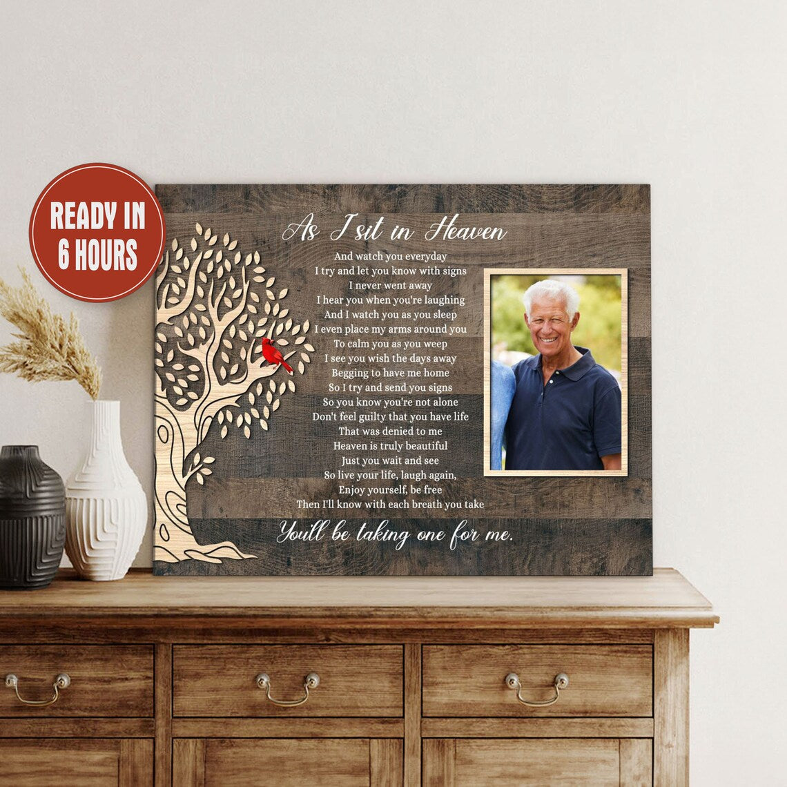 As I Sit In Heaven Memorial Print Cardinal Tree Personalized Tribute