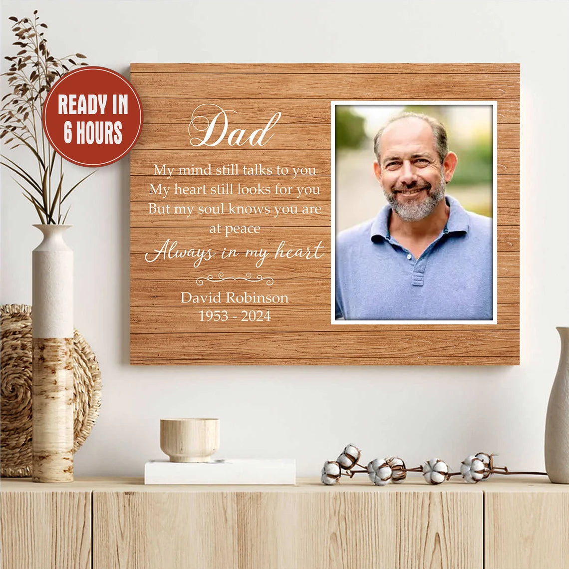 Dad Memorial Photo Print Personalized In Loving Memory Wall Art