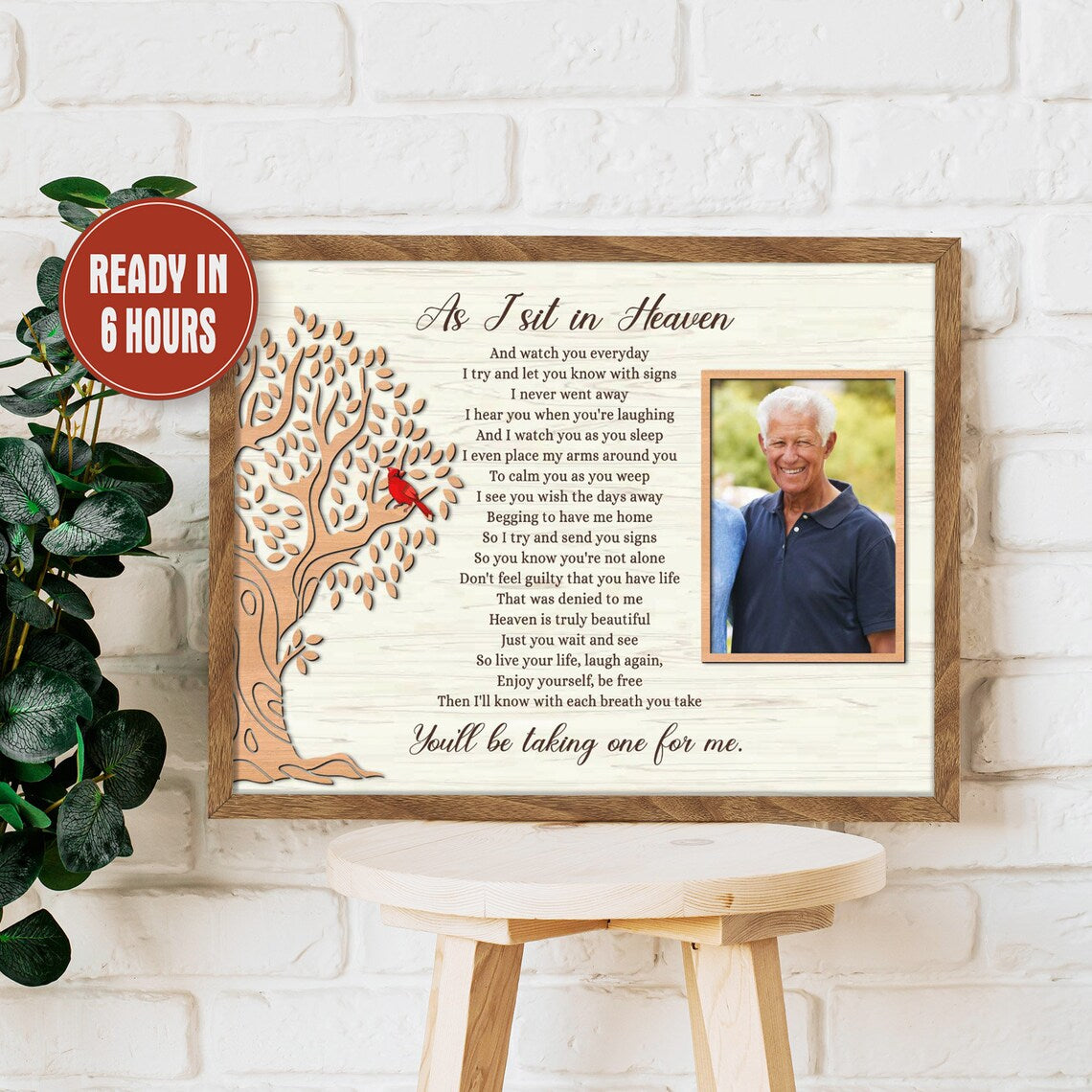 As I Sit In Heaven Memorial Print Cardinal Tree Personalized Tribute