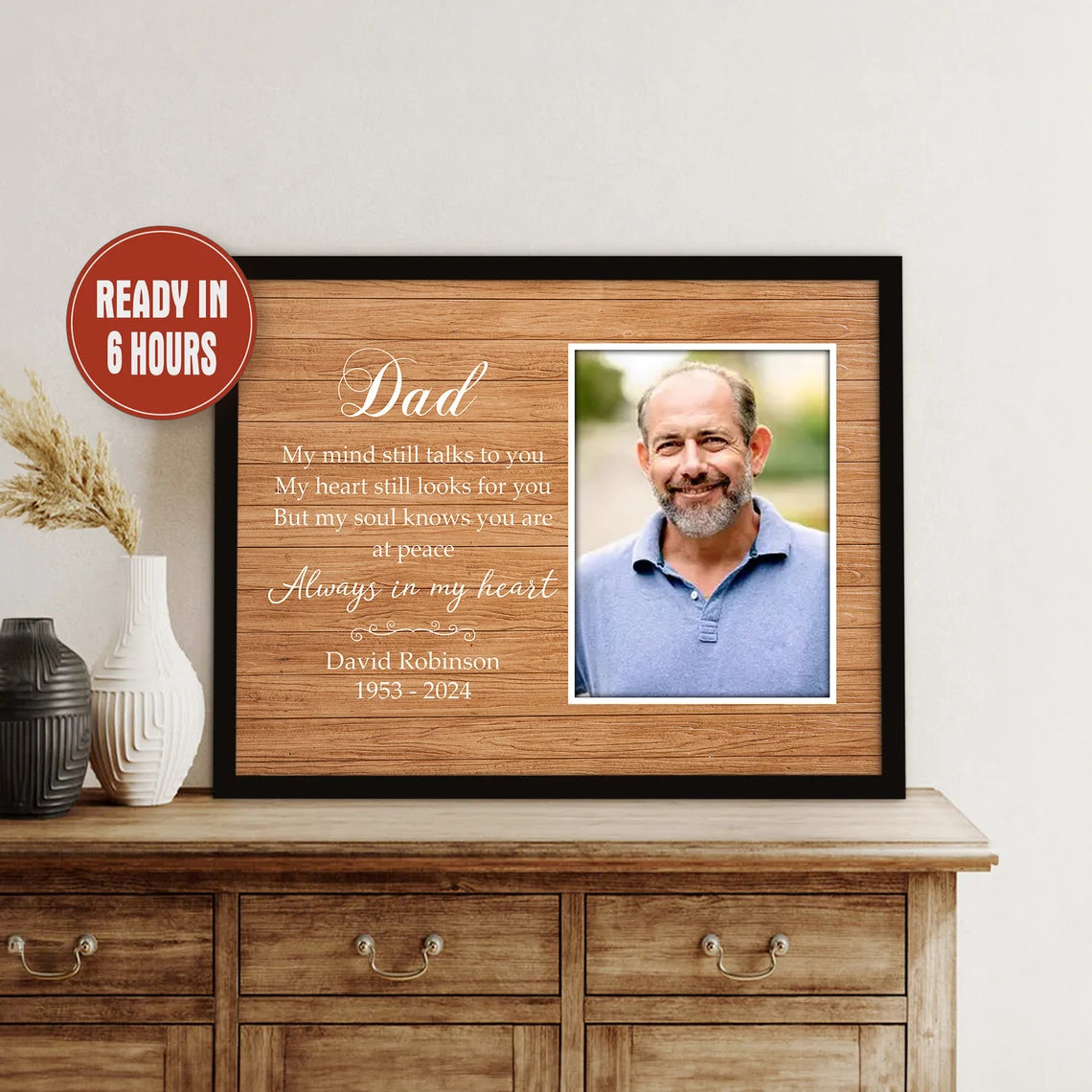 Dad Memorial Photo Print Personalized In Loving Memory Wall Art