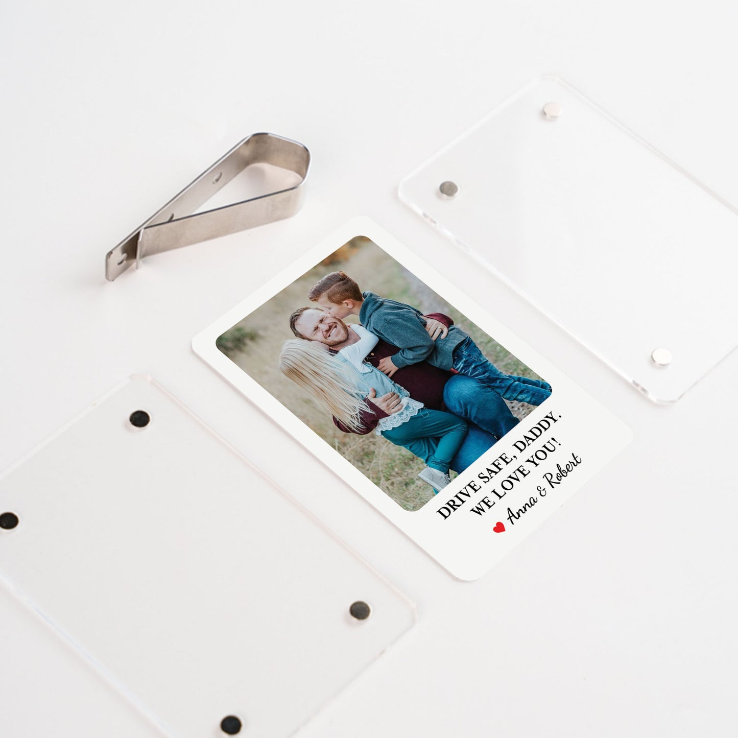 Custom Photo Car Visor Clip, Fathers Day Gift For Dad, Gift for Husband