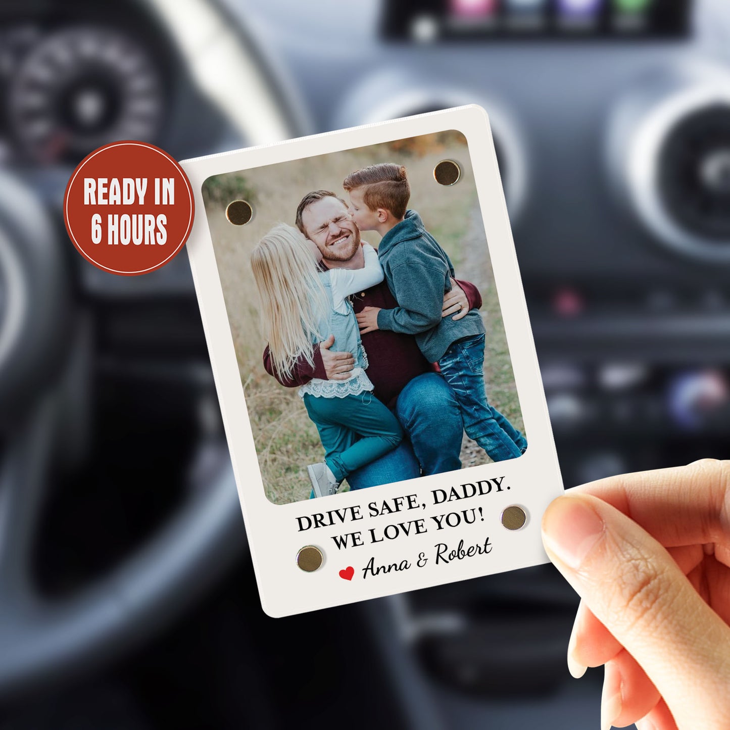 Custom Photo Car Visor Clip, Fathers Day Gift For Dad, Gift for Husband