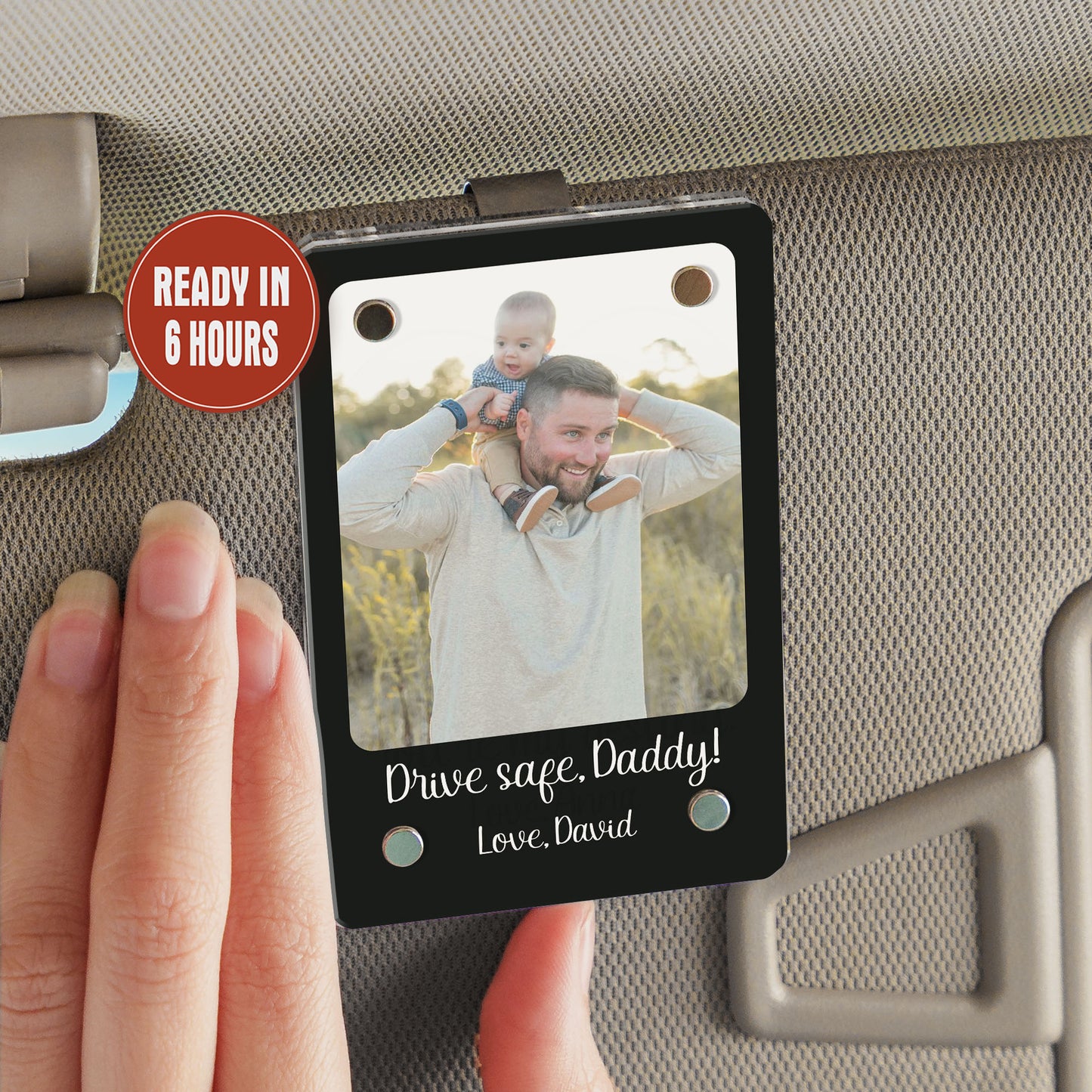 Personalized Sun Visor Photo Clip, Custom Picture Car Visor Clip, Drive Safe Gift, Anniversary Gift for Boyfriend