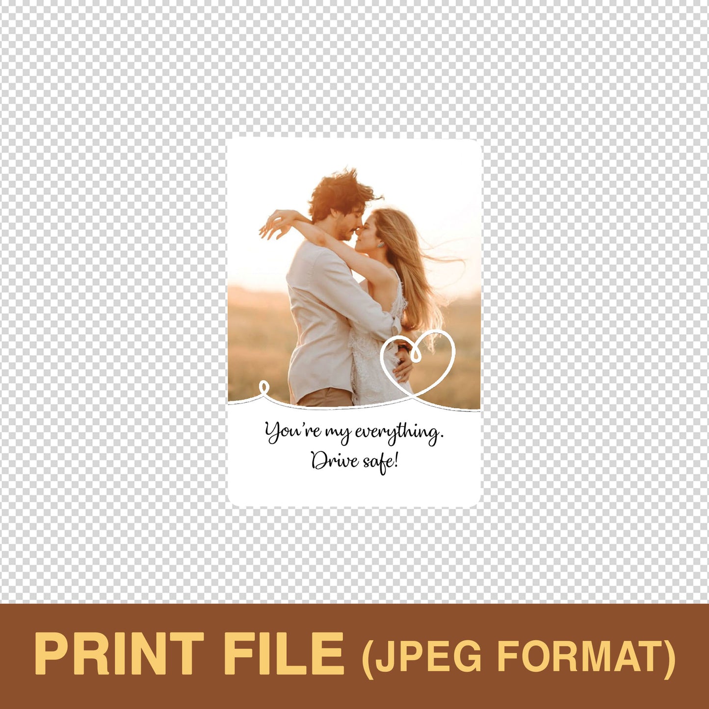 Personalized Car Visor Photo Clip, Couples Safe Driving Keepsake, Romantic Boyfriend Gift