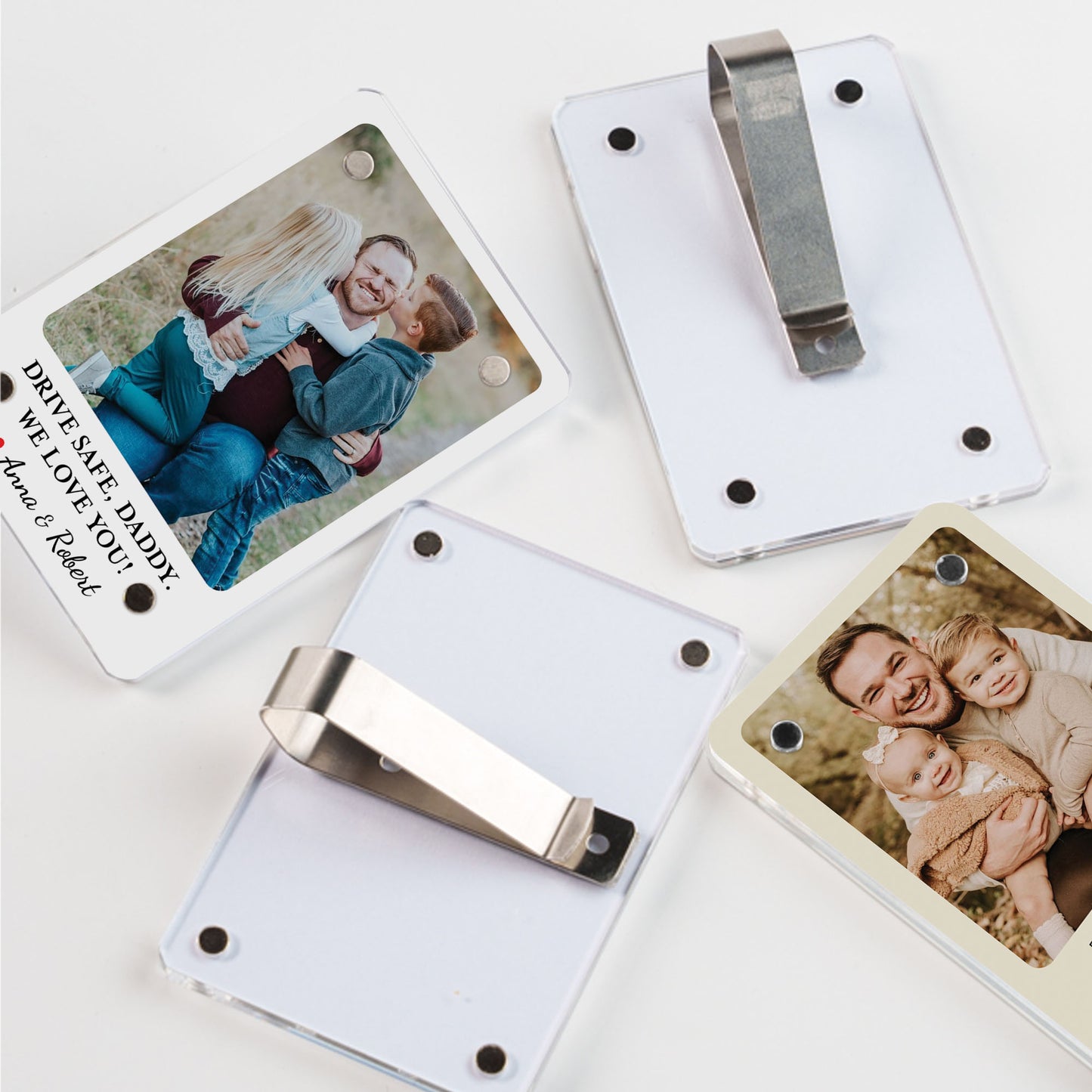 Custom Photo Car Visor Clip, Fathers Day Gift For Dad, Gift for Husband