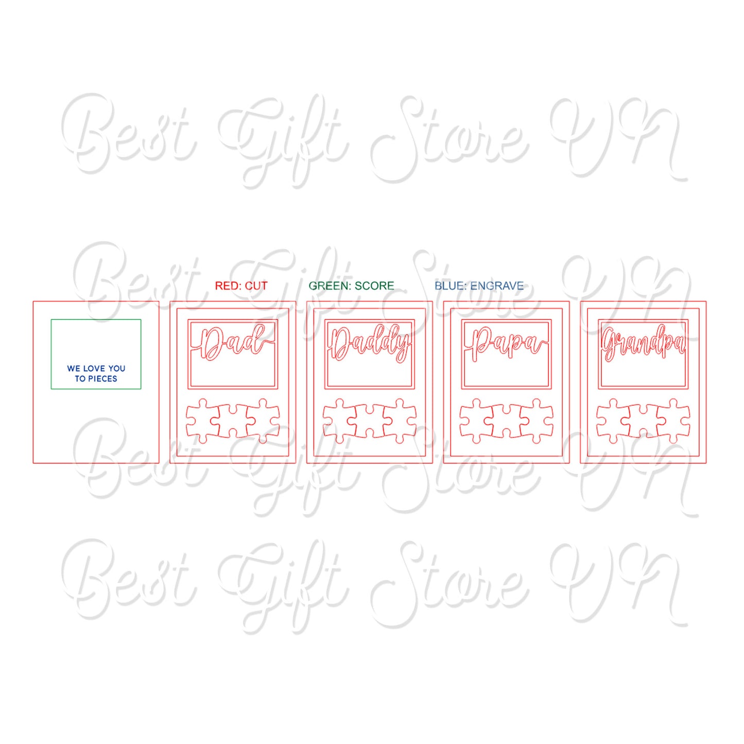 Dad Puzzle Sign SVG - We Love You to Pieces - Instant Download