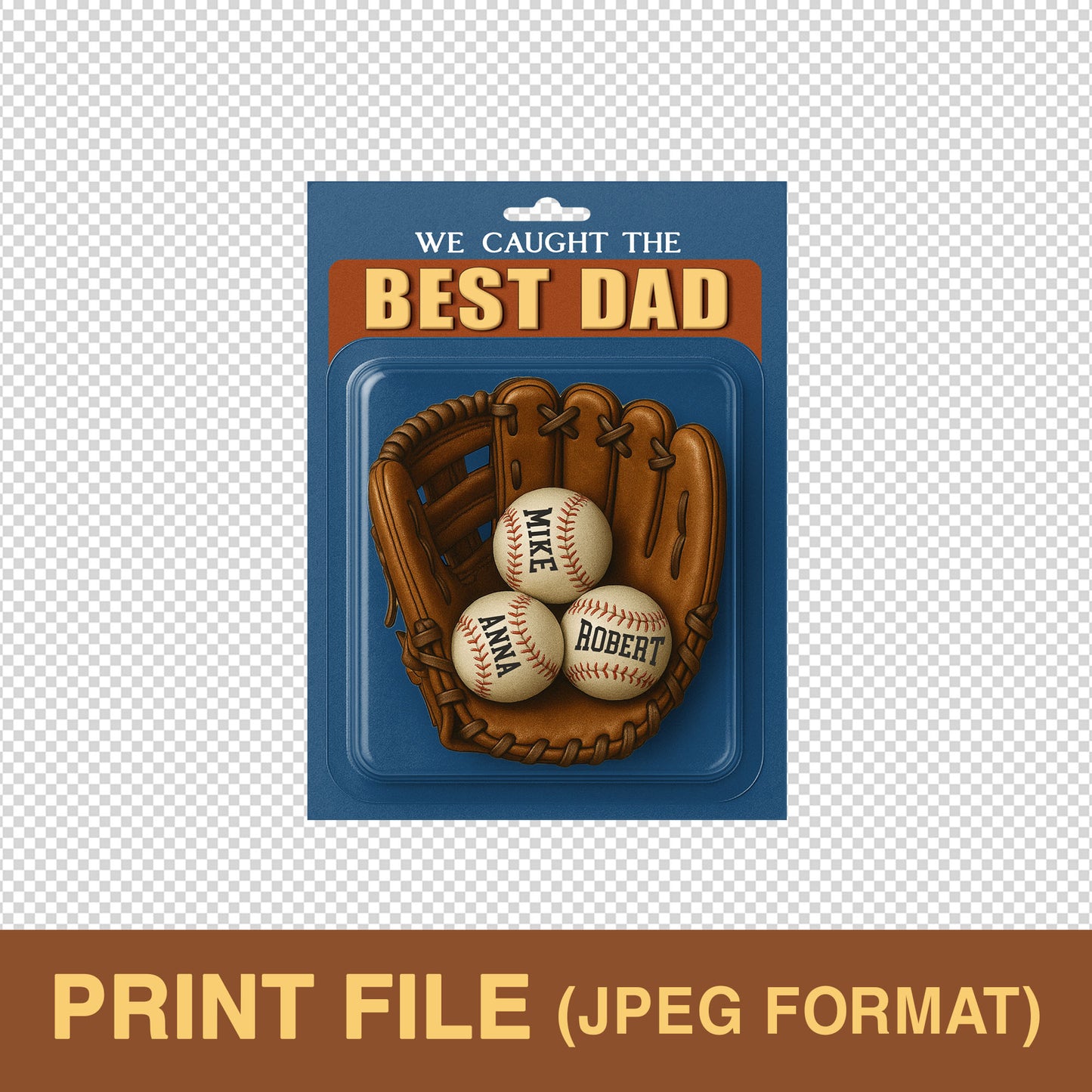 Personalized Father’s Day or Birthday Gift, We Caught the Best Dad Baseball Display with Kids' Names