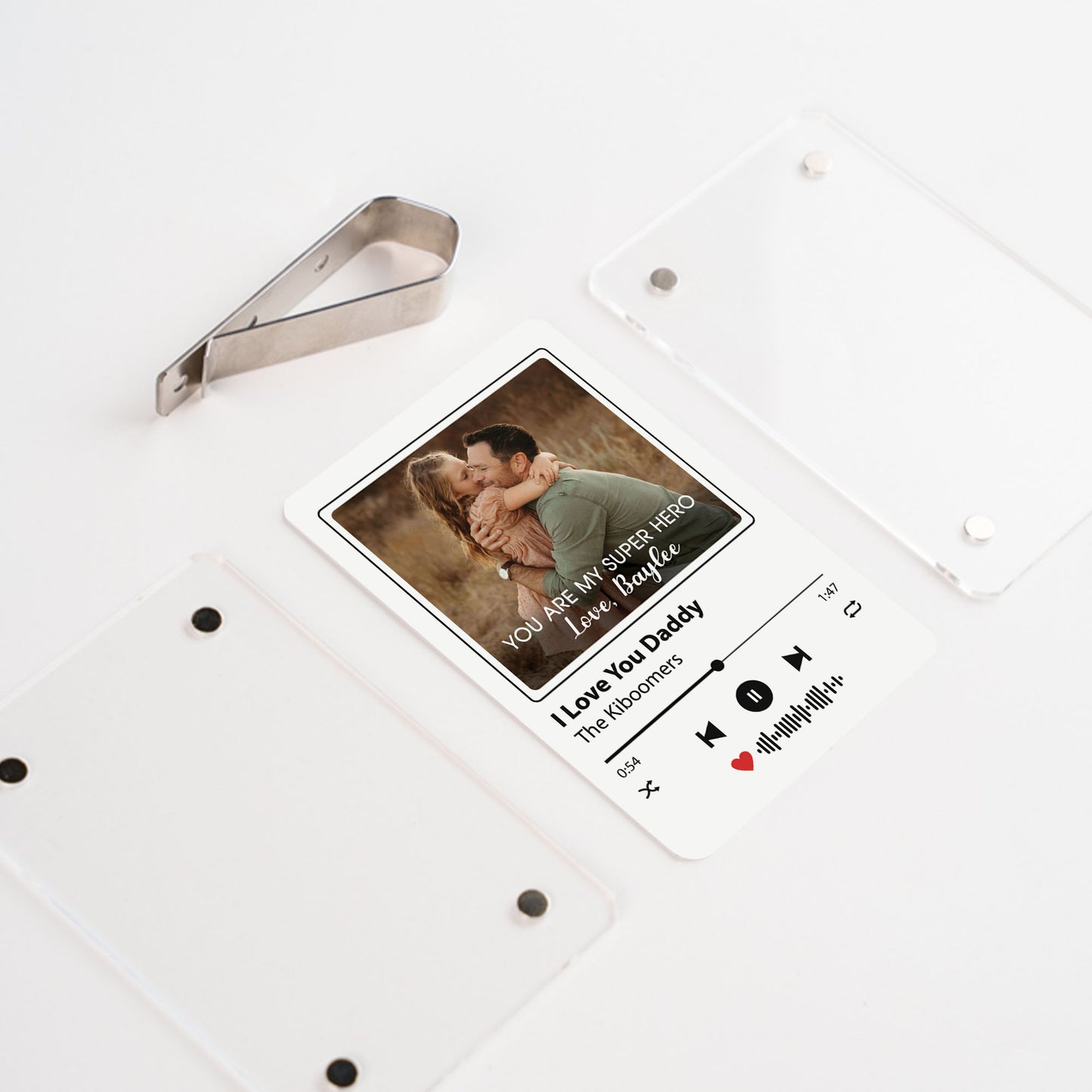 Personalized Photo Car Visor Clip Gift for Dad, Fathers Day Gifts, Gift for Grandpa