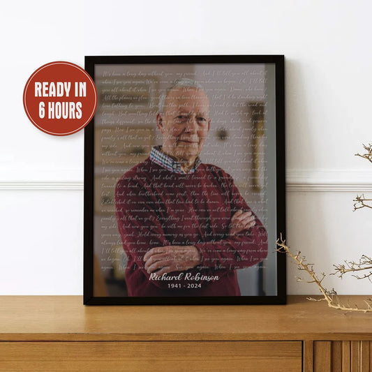 Custom Memorial Photo Print with Song Lyrics – Personalized In Loving Memory Wall Art