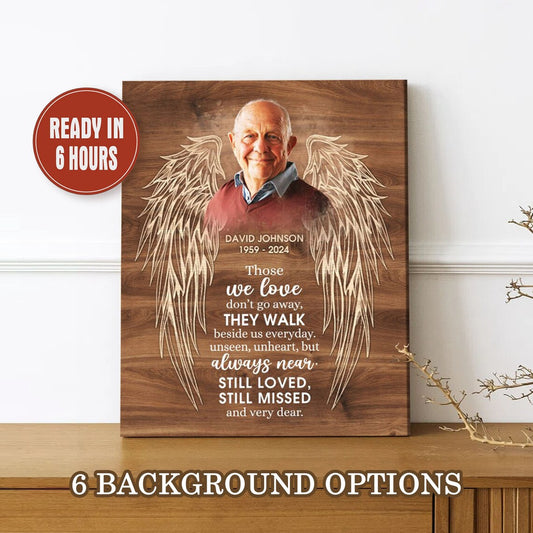 Angel Wings Memorial Wall Art Personalized Photo Print for Loss of Loved One