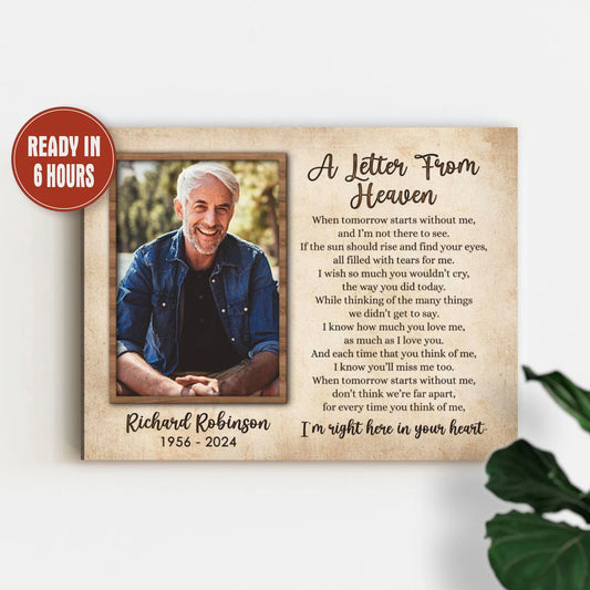 A Letter from Heaven Memorial Print Custom Vintage Tribute Photo Gift