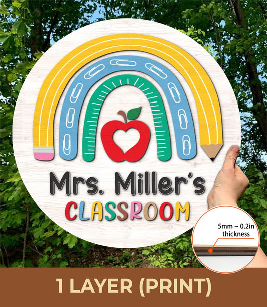 Personalized Wooden Classroom Door Sign – Back to School Teacher Gift