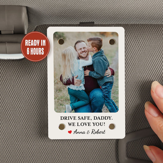 Custom Photo Car Visor Clip, Fathers Day Gift For Dad, Gift for Husband