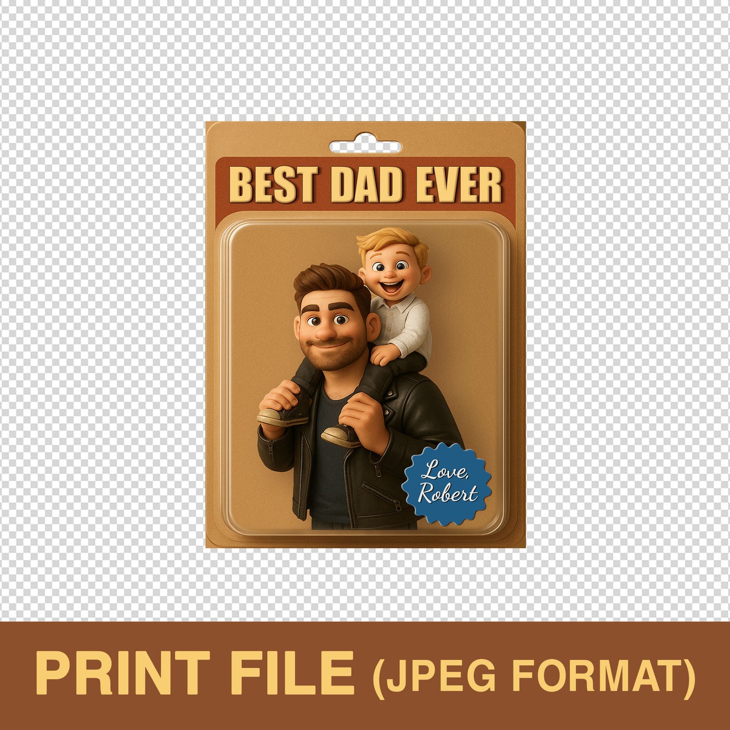 Personalized Fathers Day Gift For Dad, Custom Dad And Kids Photo Acrylic Block