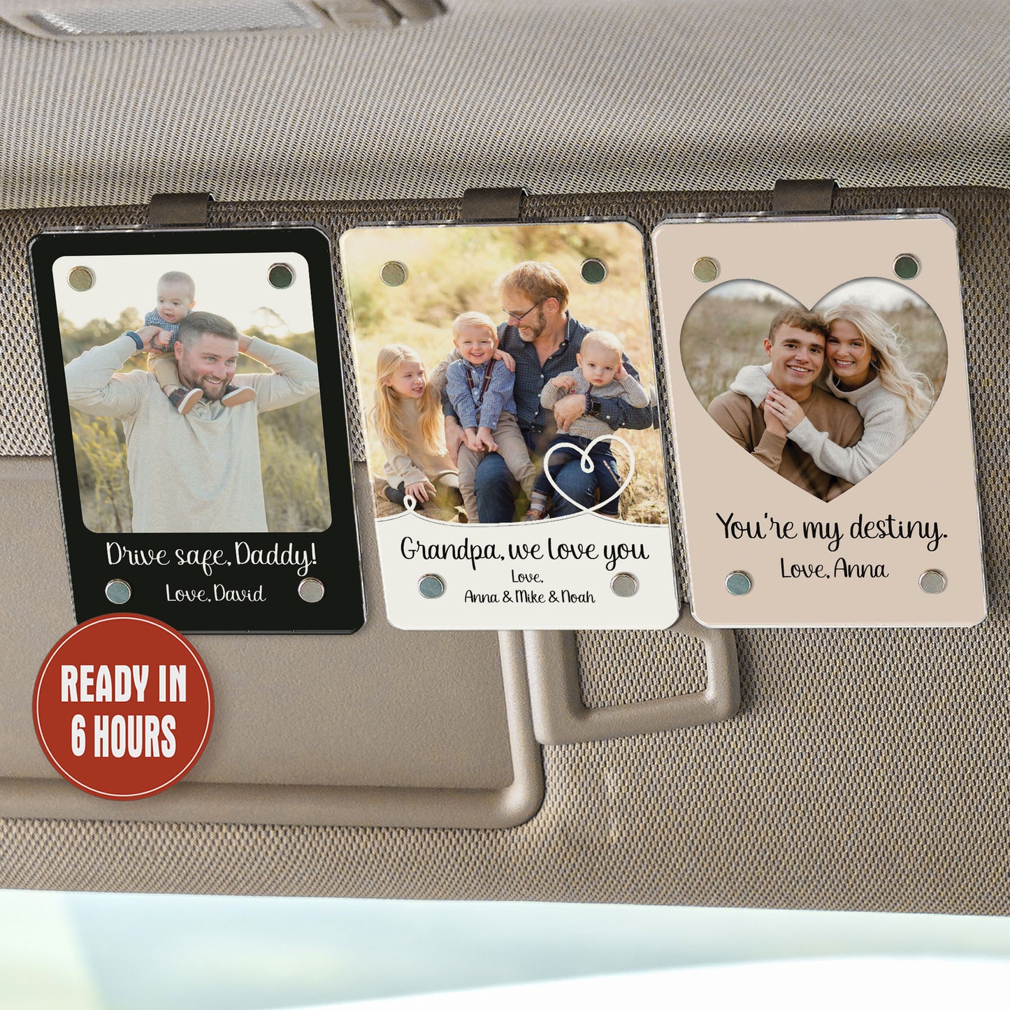 Personalized Sun Visor Photo Clip, Custom Picture Car Visor Clip, Drive Safe Gift, Anniversary Gift for Boyfriend
