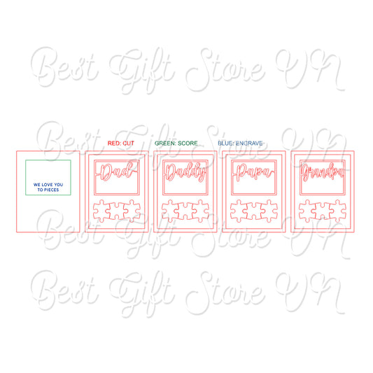 Dad Puzzle Sign SVG - We Love You to Pieces - Instant Download