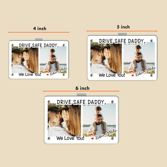 Personalized Dad Photo Car Visor Clip, Custom Fathers Day Gift, Gift for Dad from Son and Daughter